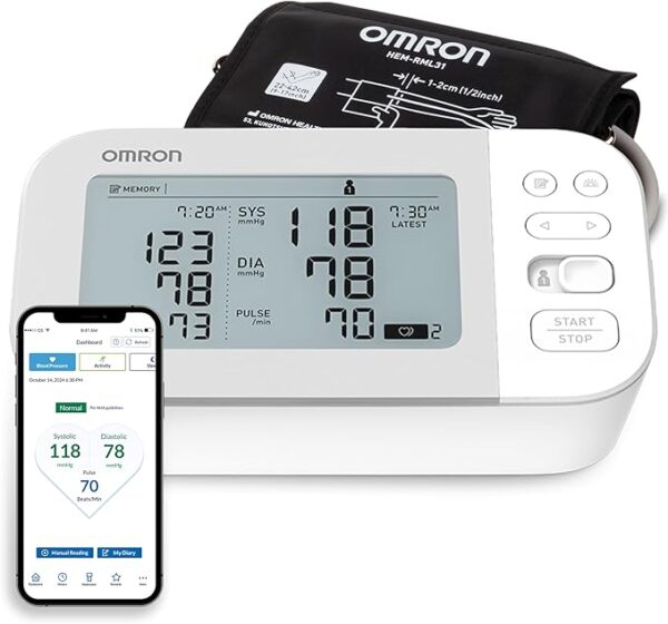 OMRON Gold Upper Arm Blood Pressure Monitor - Clinically Validated Blood Pressure Arm Cuff - Use OMRON Connect App for Unlimited Free Measurements