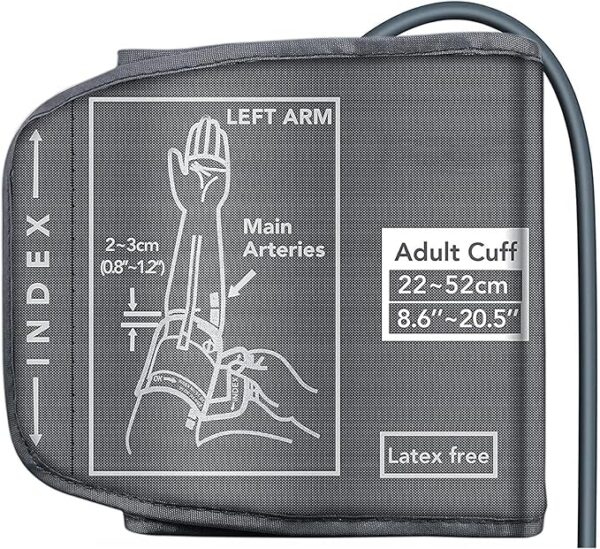 Replacement Extra Large Cuff for Omron BP Monitors 22-52CM Big Arm - Adjustable XL Blood Pressure Cuff, Includes 6 Universal Interface, Blood Pressure Monitors Large Cuff Compatible