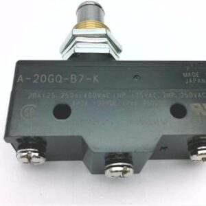 OMRON A-20GQ-B7-K 125 VAC 30 VDC A Series IP00 Ingress Protection OVERTRAVEL Plunger Panel Mount Safety Switch Screw Terminal SNAP Action SPDT Circuit